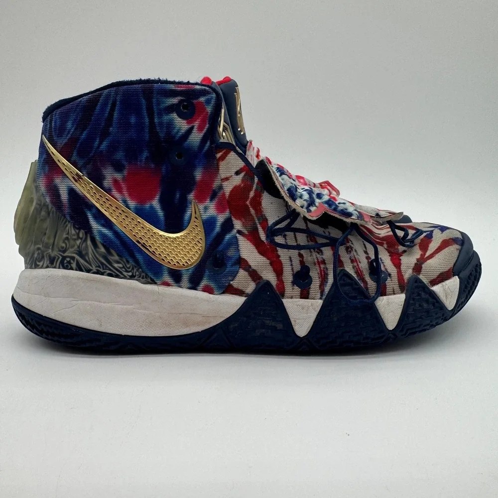 Nike Kyrie 4 USA Tie Dye Patriotic Basketball Shoes CV0097-400 Youth Size 6.5Y